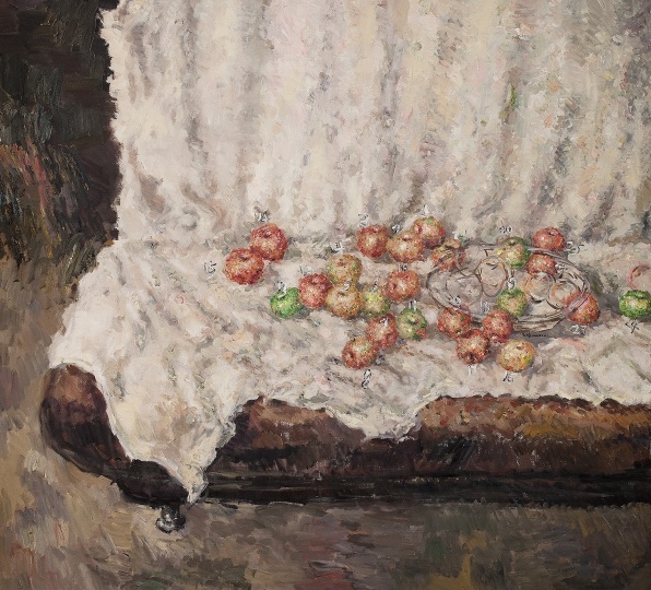 刘炜《苹果沙发》143 × 158cm 布面油画 2010
刘炜《苹果沙发》143 × 158cm 布面油画 2010