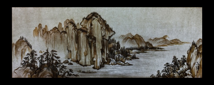 徐冰《背后的故事:赤壁图》120×310cm 综合媒介 2015
徐冰《背后的故事:赤壁图》120×310cm 综合媒介 2015