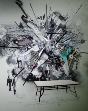 《当下》150X120cm 布面丙烯 油画 2015 
