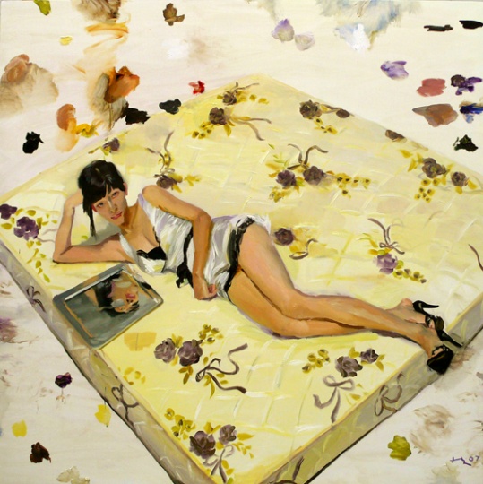 《琪琪》 200x200cm 布面油画 2007
《琪琪》 200x200cm 布面油画 2007