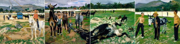 《易马图》 200x800cm 布面油画 2008
《易马图》 200x800cm 布面油画 2008