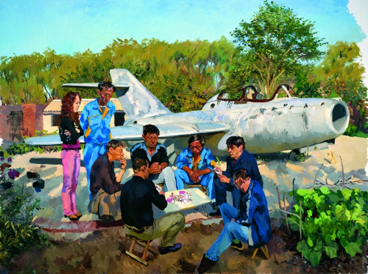 《金城飞机场》 300x400cm 布面油画 2010
《金城飞机场》 300x400cm 布面油画 2010