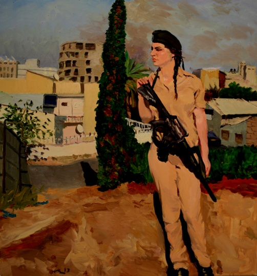 《在以色列和巴基斯坦之间no.19》150x140cm 布面油画 2013
女兵是刘小东在他住处的门口画完的
《在以色列和巴基斯坦之间no.19》150x140cm 布面油画 2013
女兵是刘小东在他住处的门口画完的