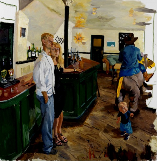 《白饭馆》220x225cm 布面油画 2013
《白饭馆》220x225cm 布面油画 2013
