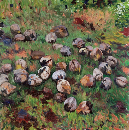 《记忆树之二》200x200cm 布面油画 2014
《记忆树之二》200x200cm 布面油画 2014