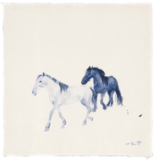《蓝色 3》50 x 50 cm 纸上丙烯 2015
《蓝色 3》50 x 50 cm 纸上丙烯 2015