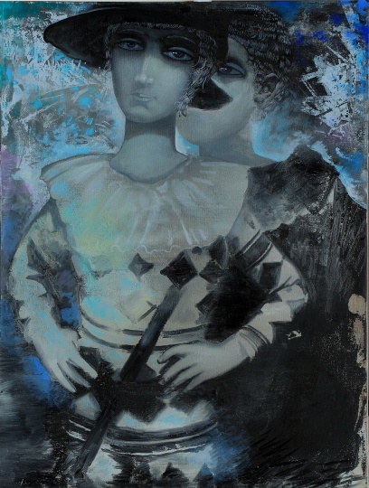 《双子座小丑》 70×90cm 布面油画 2014
