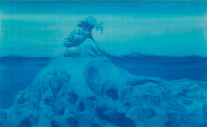 《雪浪石》 88×148cm  绢本 2014
