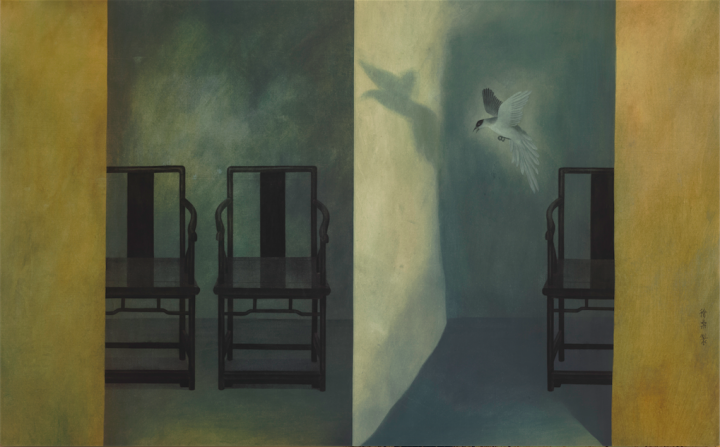 《夜游》 65×103cm 纸本 1996
《夜游》 65×103cm 纸本 1996
