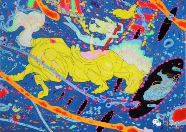 天野喜孝 《出发》 100×140×10cm 车用漆、丙烯、铝 2013
天野喜孝 《出发》 100×140×10cm 车用漆、丙烯、铝 2013
