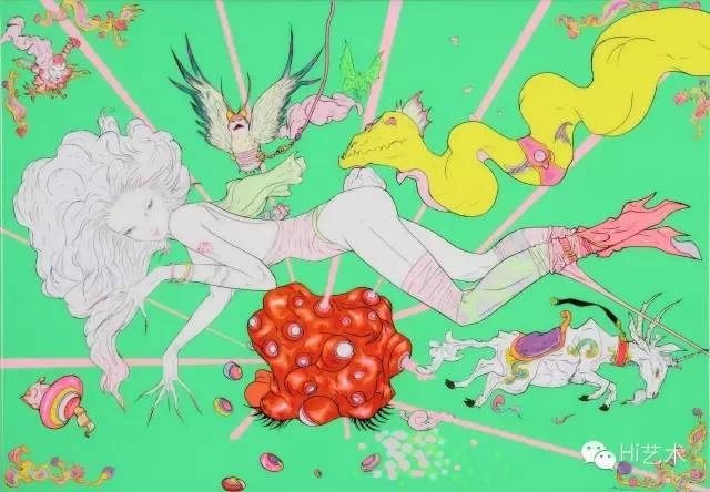 天野喜孝 《初夏》 69×99×5cm 车用漆、丙烯、铝 2013
天野喜孝 《初夏》 69×99×5cm 车用漆、丙烯、铝 2013