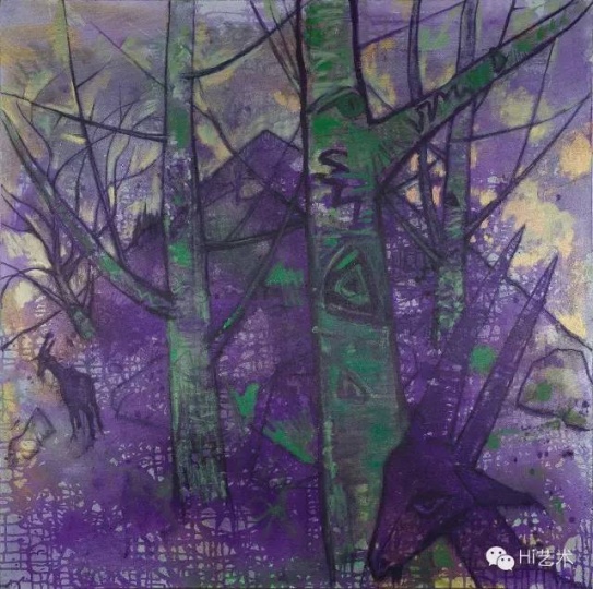 毛旭辉 《紫色•圭山黄昏》 150×150cm 布面丙烯 2015
