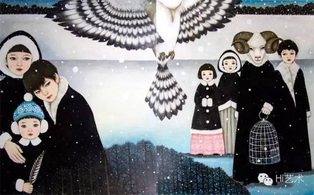 饭田桐子 《寒冬行人1& 2 》162×130.3×2cm 布面油画 2015
饭田桐子 《寒冬行人1& 2 》162×130.3×2cm 布面油画 2015