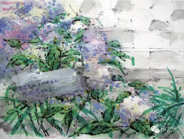 叶永青 《种花集》(局部) 665×42cm 宣纸综合材料 2015
叶永青 《种花集》(局部) 665×42cm 宣纸综合材料 2015