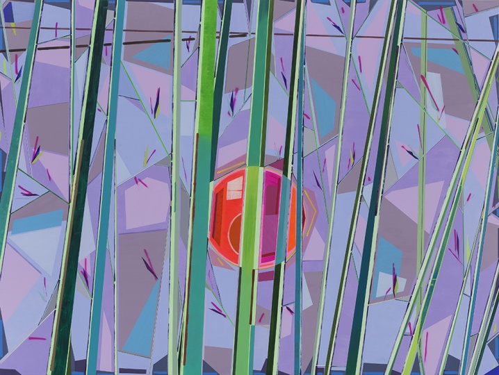 《竹林》 300×400cm 布面丙烯、喷漆 2015
《竹林》 300×400cm 布面丙烯、喷漆 2015