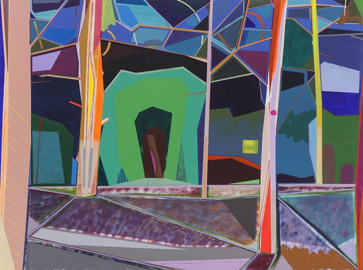 《树林》300 x 400 cm 布面丙烯、 喷漆 2015
《树林》300 x 400 cm 布面丙烯、 喷漆 2015