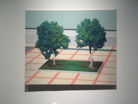 《两棵树》160×130cm 综合材料 2015