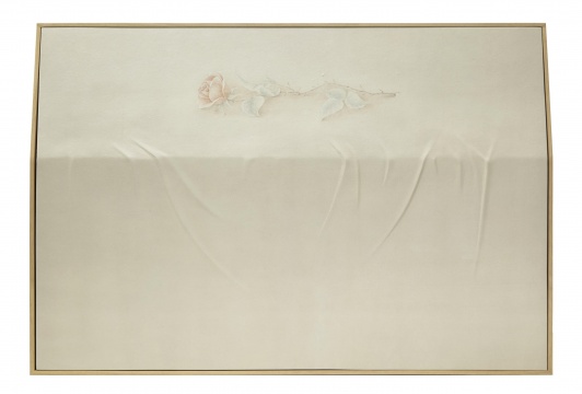 《绘画浮雕——白玫瑰》 91×62cm 纸本绘画、玻璃钢浮雕 2015
