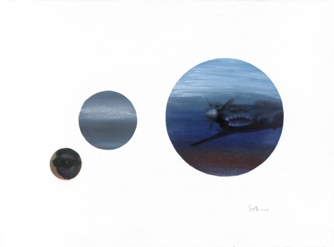 郭晋2015年新作《游离者的臆想片段NO.10》，57×77cm，纸本色粉
