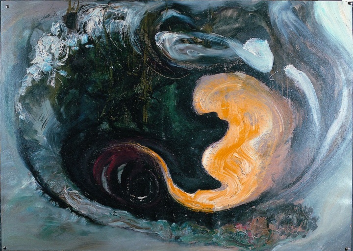 《秘密》74×103cm 纸本油画 1984
