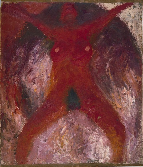 《红色人体》97×84.5cm 纤维板上布面油画 1984
