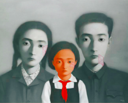 张晓刚 《大家庭系列》159.4×199cm 布面油画 2002 成交价:1264.75万港元
张晓刚 《大家庭系列》159.4×199cm 布面油画 2002 成交价:1264.75万港元