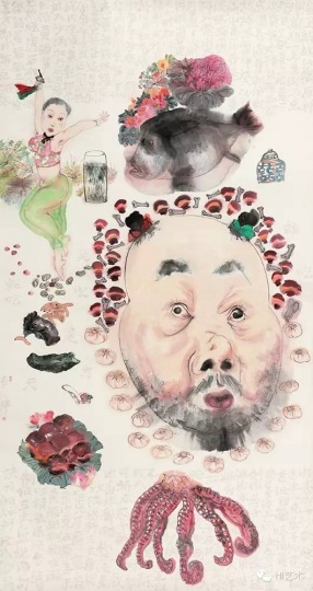 Lot2467 李津《饱食者》 180×97cm 纸本设色 2010 估价:75至95万港元
Lot2467 李津《饱食者》 180×97cm 纸本设色 2010 估价:75至95万港元