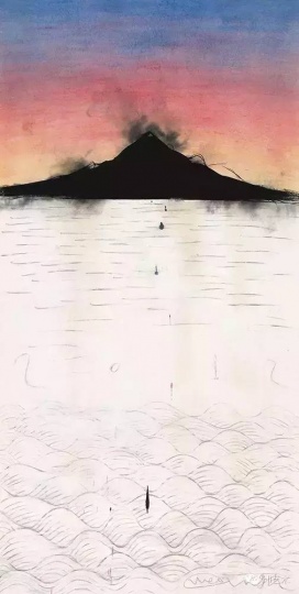 Lot2450 魏青吉《远山》 136×70cm 纸本设色 2012 估价:20至28万港元
Lot2450 魏青吉《远山》 136×70cm 纸本设色 2012 估价:20至28万港元