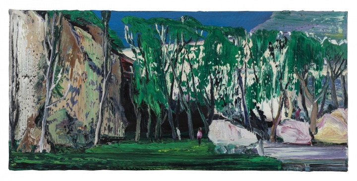 《夏山》 50×106cm 布面油画 2014年
《夏山》 50×106cm 布面油画 2014年