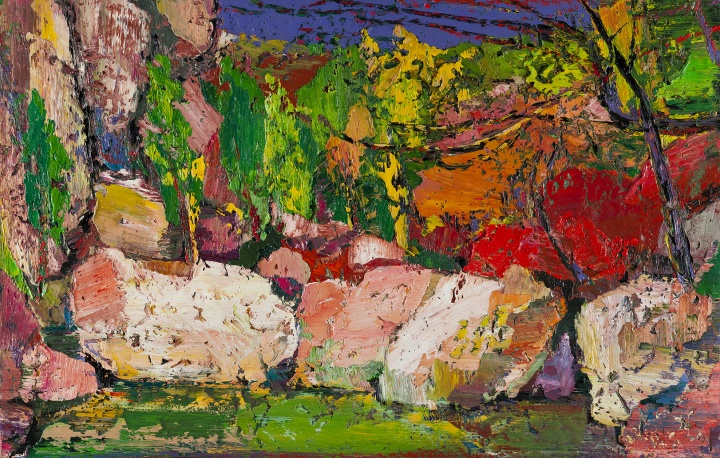 《石泉》 160×250cm 布面油画 2015
《石泉》 160×250cm 布面油画 2015