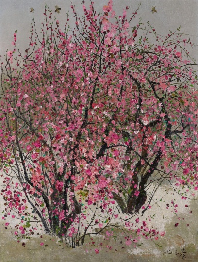 吴冠中 《小桃红》 61.1×46.3cm 布面油画 1973 香港苏富比 吴冠中 《小桃红》 61.1×46.3cm 布面油画 1973 香港苏富比