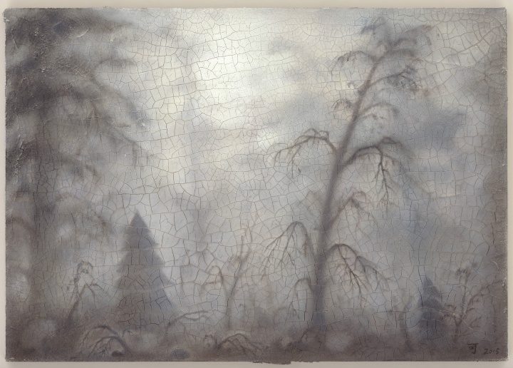 《黑塞与雾中之雾中》 26×36.5cm（雾中 piece of landscape） 木板上油画 2015

