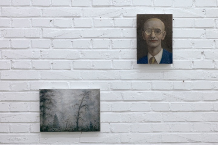 《黑塞和雾中》 （黑塞 piece of portrait）, 26×36.5cm（雾中 piece of landscape） 木板上油画 2015
