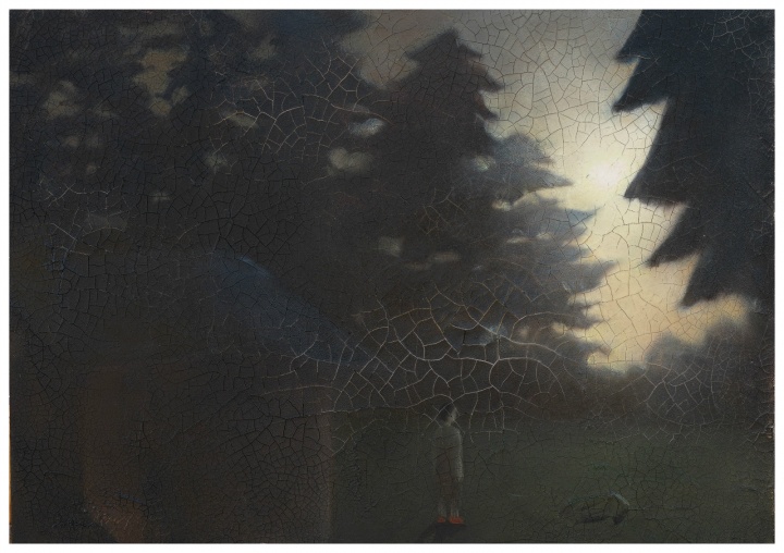 《卓别林与木屋之木屋》 36×51cm 木板上油画 2015
