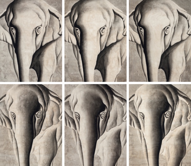 宋陵 《无意义的选择?60号》(一组六件) 90×68cm×6 纸本水墨 1993估价:¥ 900,000-1,200,000 宋陵 《无意义的选择?60号》(一组六件) 90×68cm×6 纸本水墨 1993估价:¥ 900,000-1,200,000