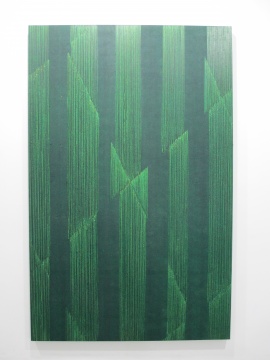 《六条切线-绿1》 250×160cm 布面油画 2015