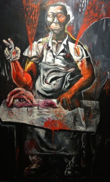 张恩利 《二斤牛肉》 160×100cm 布面油画 1993