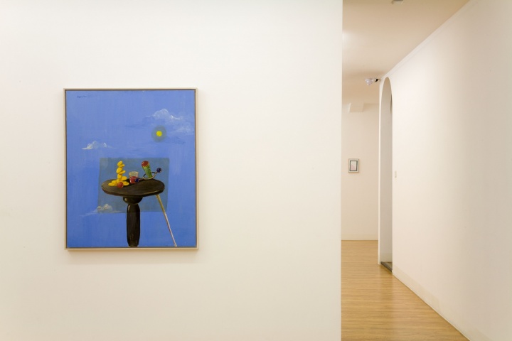 木木美术馆馆藏展2015，此为George Condo1988年创作的版面油画作品《Still Life with Decal》
