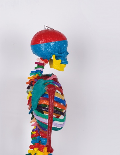 陈飞 《画家》(局部) 高 170cm 丙烯、医用骨架模型 2011
陈飞 《画家》(局部) 高 170cm 丙烯、医用骨架模型 2011