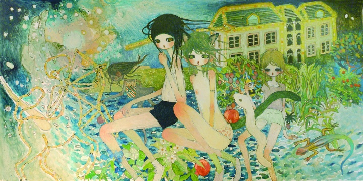 高野綾 《From the Diary of a Man on the Run》 194 x 97 cm  布面油画   2012
