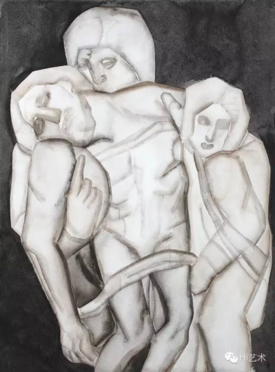 胡子 《Pieta》 75.5×55.5 cm 纸上水粉 2015
