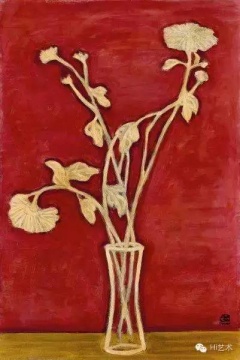 常玉《黃桌上的菊花瓶》59.5 x 39.8cm 油彩 纤维板 1940 估价：1000至1500万港元
