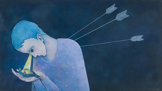 《愿你被这个世界温暖相待》 81×143cm 布面油画 2015
《愿你被这个世界温暖相待》 81×143cm 布面油画 2015