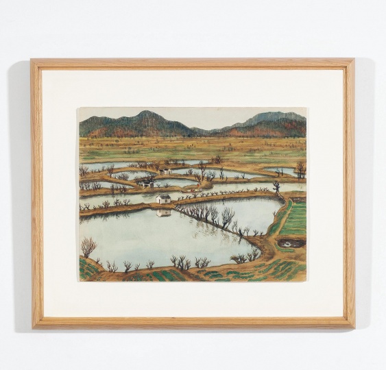 Lot 2008 张光宇 《无锡后山湾鱼塘》 27×38cm 纸本水彩 1955
估价:8万-15万元
Lot 2008 张光宇 《无锡后山湾鱼塘》 27×38cm 纸本水彩 1955
估价:8万-15万元