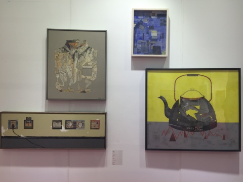 艺术家刘梦醒带来第一系列报纸拼贴作品
艺术家刘梦醒带来第一系列报纸拼贴作品