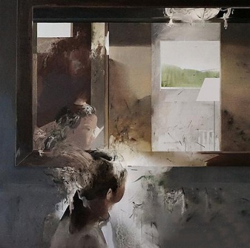韩维娜 《春意》 100×100cm 布面油画 2015 韩维娜 《春意》 100×100cm 布面油画 2015