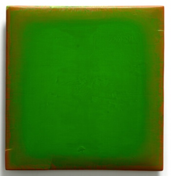 苏笑柏 《一绿》 154×148×12cm 油彩、大漆、麻、木 2014
