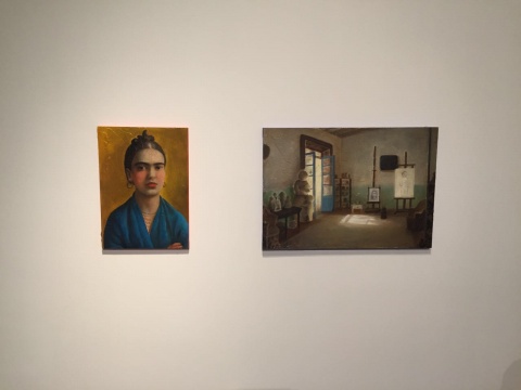 陈可《弗里达与画室之弗里达》42×30cm，42×59.5cm 木板油画 2015
