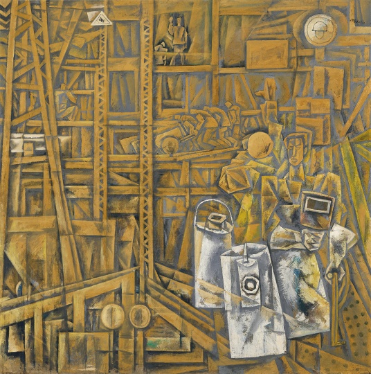 王易罡 《建设者》 192×192cm 布面油彩 1984

估价：RMB 300,000-400,000
