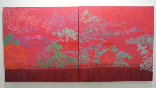 高思桦 《红色的风景》150×150cm×2 布面丙烯 2015 推荐人：王春辰
